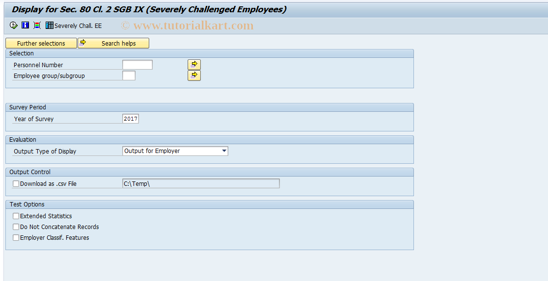 SAP TCode S_AHR_61015794 - Severely Challenged Persons List