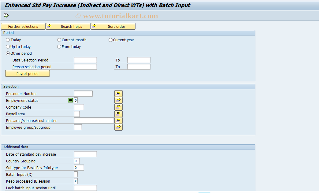 SAP TCode S_AHR_61015806 - Enhanced Std Pay Increase (Indirect