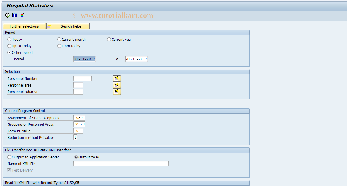 SAP TCode S_AHR_61015815 - Hospital statistics