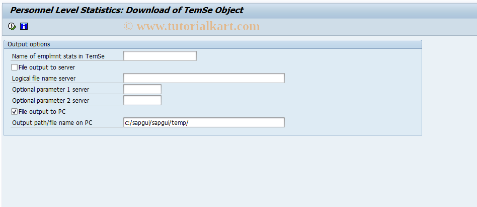 SAP TCode S_AHR_61015817 - Employment Statistics: Download TemS