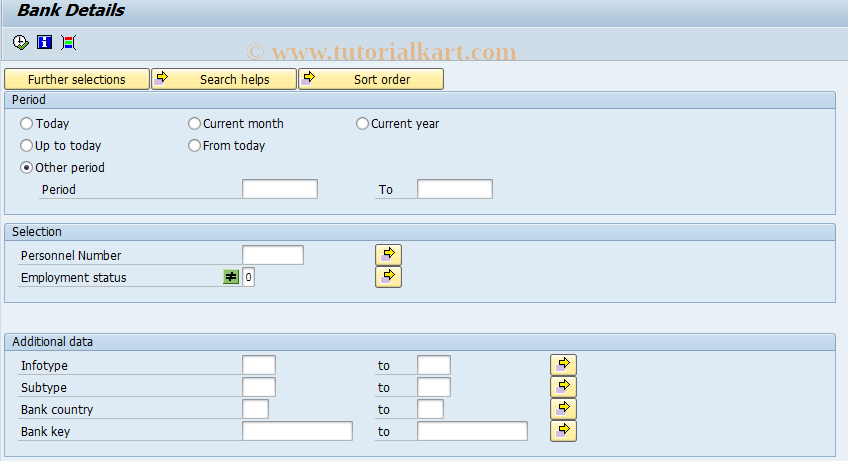 SAP TCode S_AHR_61015830 - Bank Details