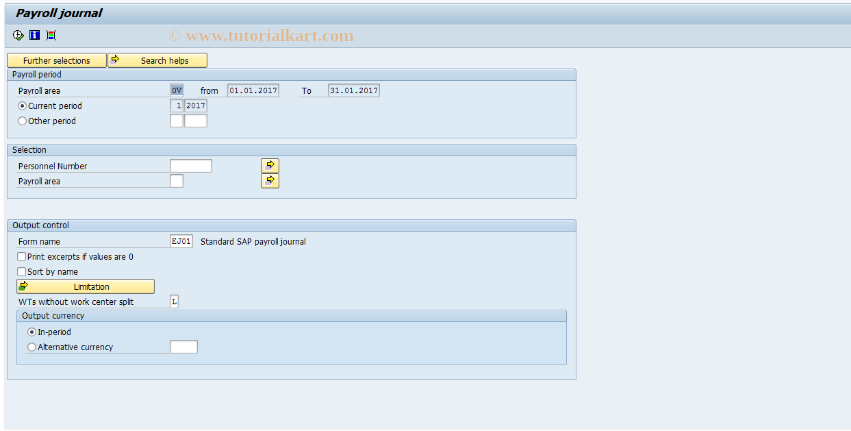 SAP TCode S_AHR_61015843 - Monthly Overview of Payroll Results