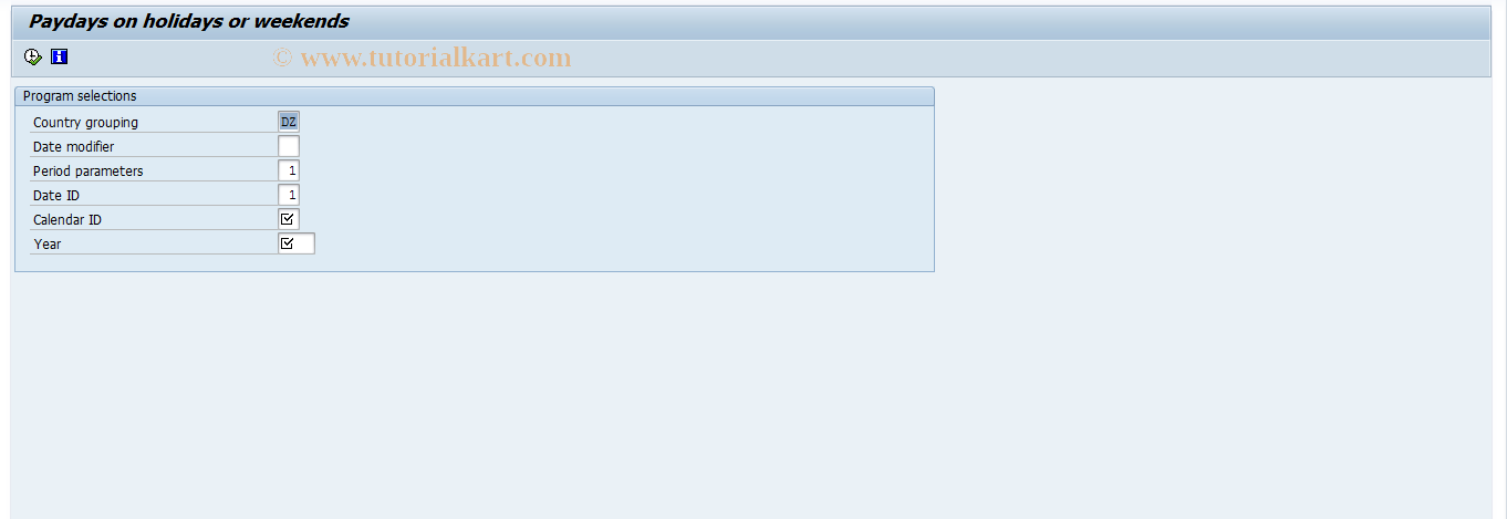 SAP TCode S_AHR_61015847 - Paydays on Holidays or Weekends