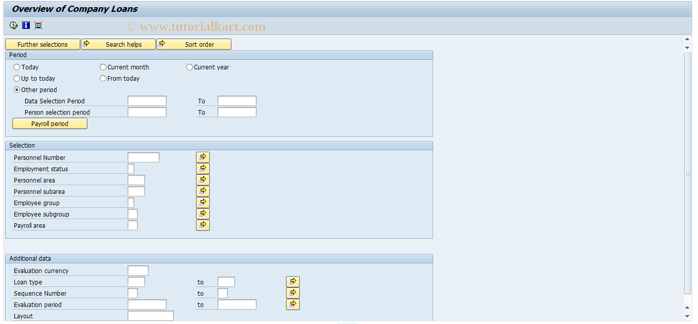 SAP TCode S_AHR_61015849 - Overview of Company Loans