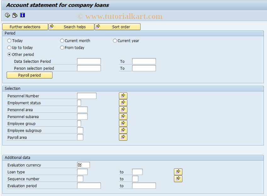 SAP TCode S_AHR_61015851 - Account Statement for Company Loans