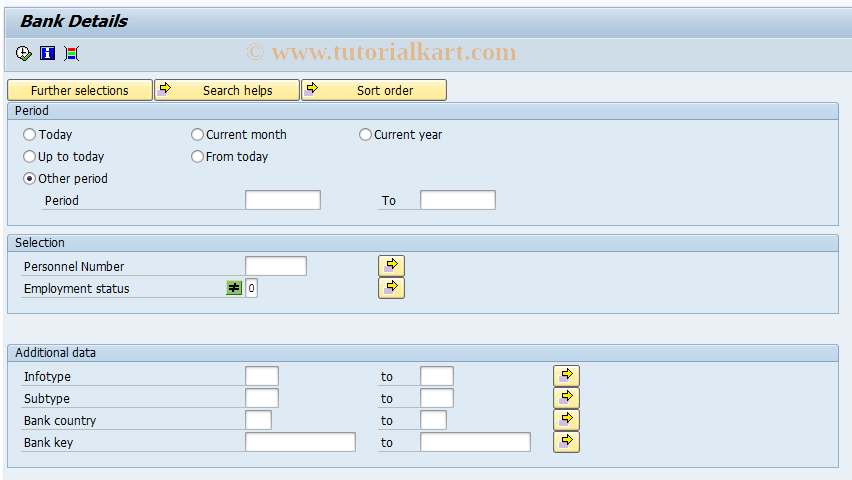 SAP TCode S_AHR_61015855 - Bank Details