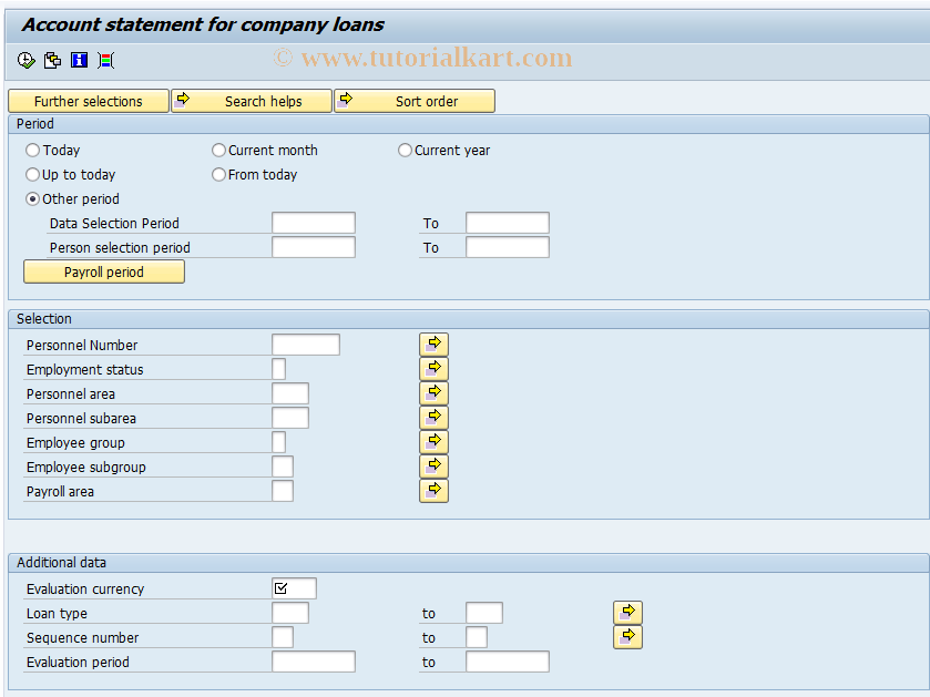 SAP TCode S_AHR_61015864 - Account Statement for Company Loans