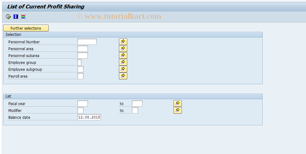 SAP TCode S_AHR_61015866 - List of Current Profit Sharing