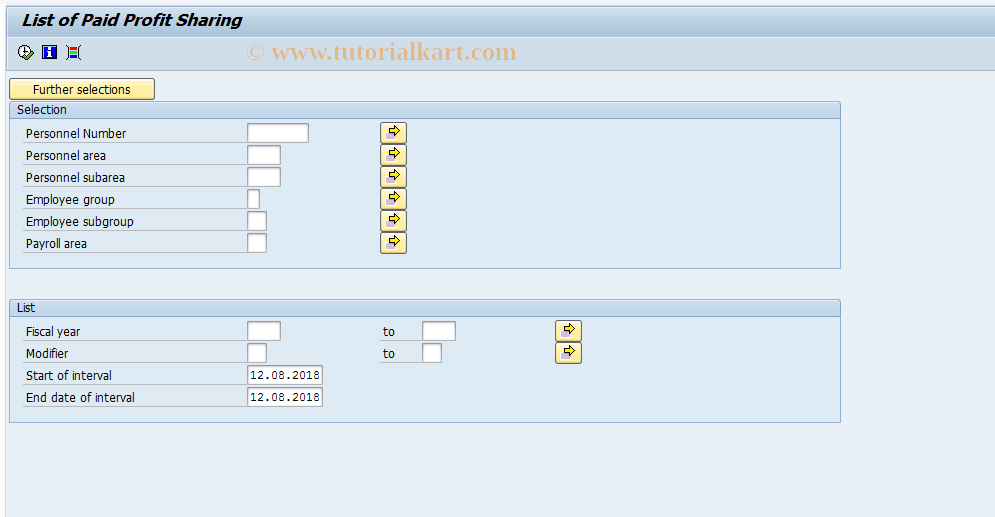 SAP TCode S_AHR_61015867 - List of Paid Profit Sharing