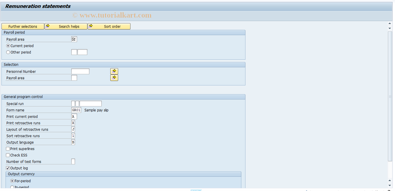 SAP TCode S_AHR_61015870 - Remuneration statements