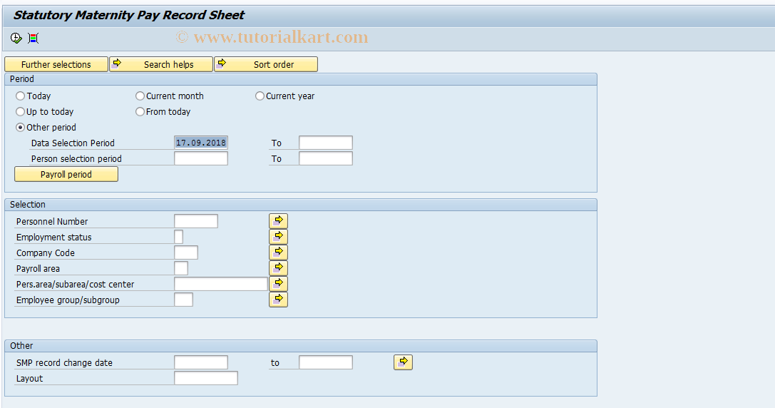 SAP TCode S_AHR_61015872 - Statutory Maternity Pay Record Sheet