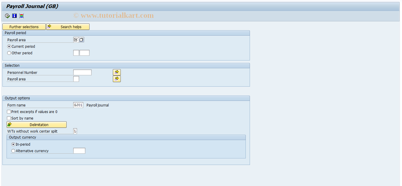 SAP TCode S_AHR_61015873 - Payroll Journal (GB)