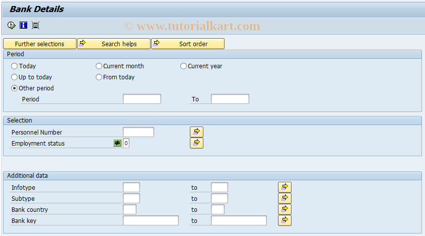 SAP TCode S_AHR_61015907 - Bank Details