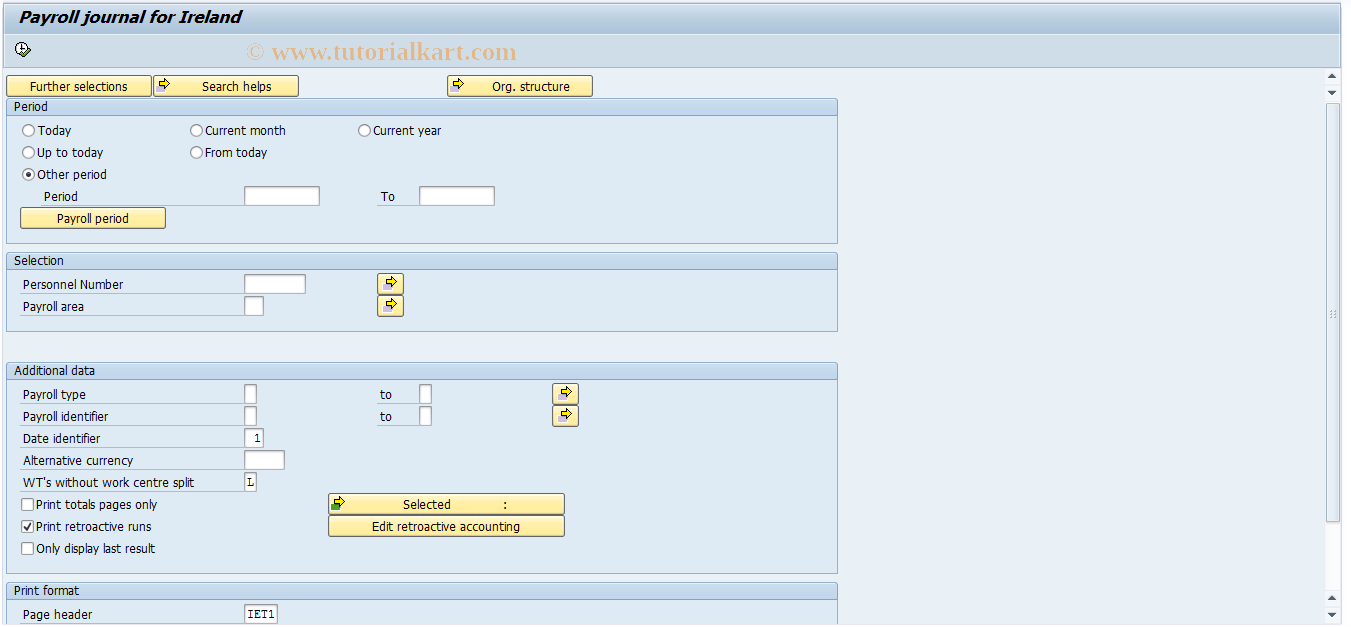 SAP TCode S_AHR_61015910 - Payroll Journal --- International