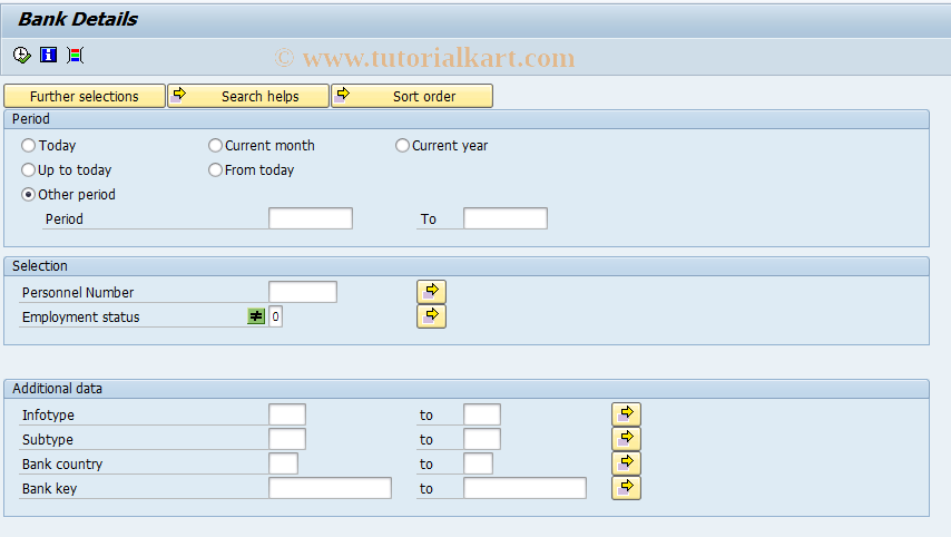 SAP TCode S_AHR_61015942 - Bank Details