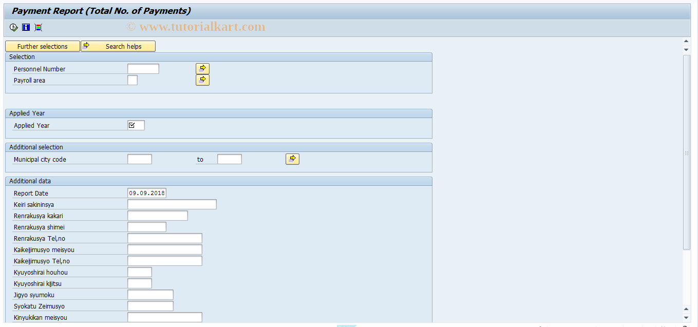 SAP TCode S_AHR_61015945 - Payment Report (Total Number of Payment