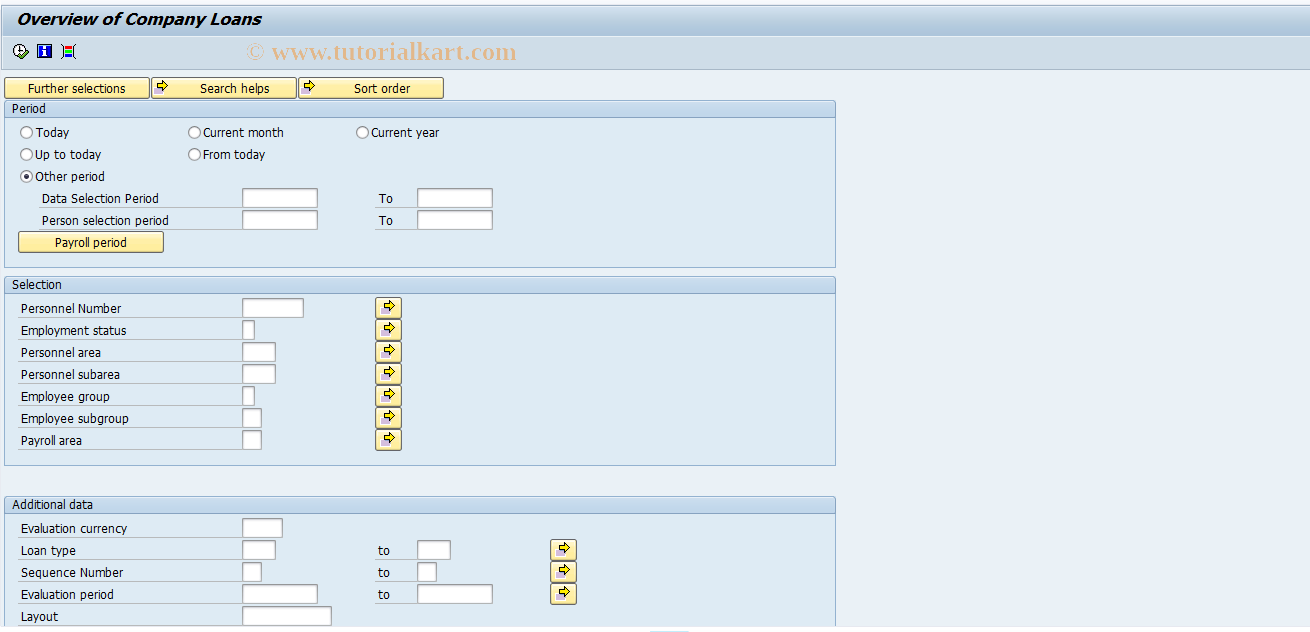 SAP TCode S_AHR_61015951 - Overview of Company Loans