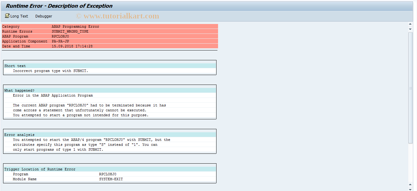 SAP TCode S_AHR_61015952 - RPCLOHJ0