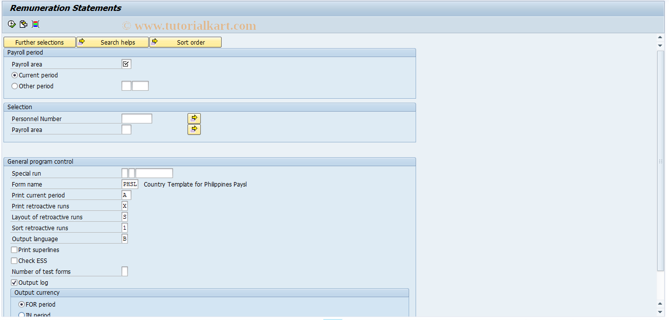 SAP TCode S_AHR_61015959 - Remuneration Statements