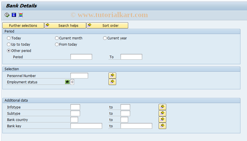 SAP TCode S_AHR_61015983 - Bank Details