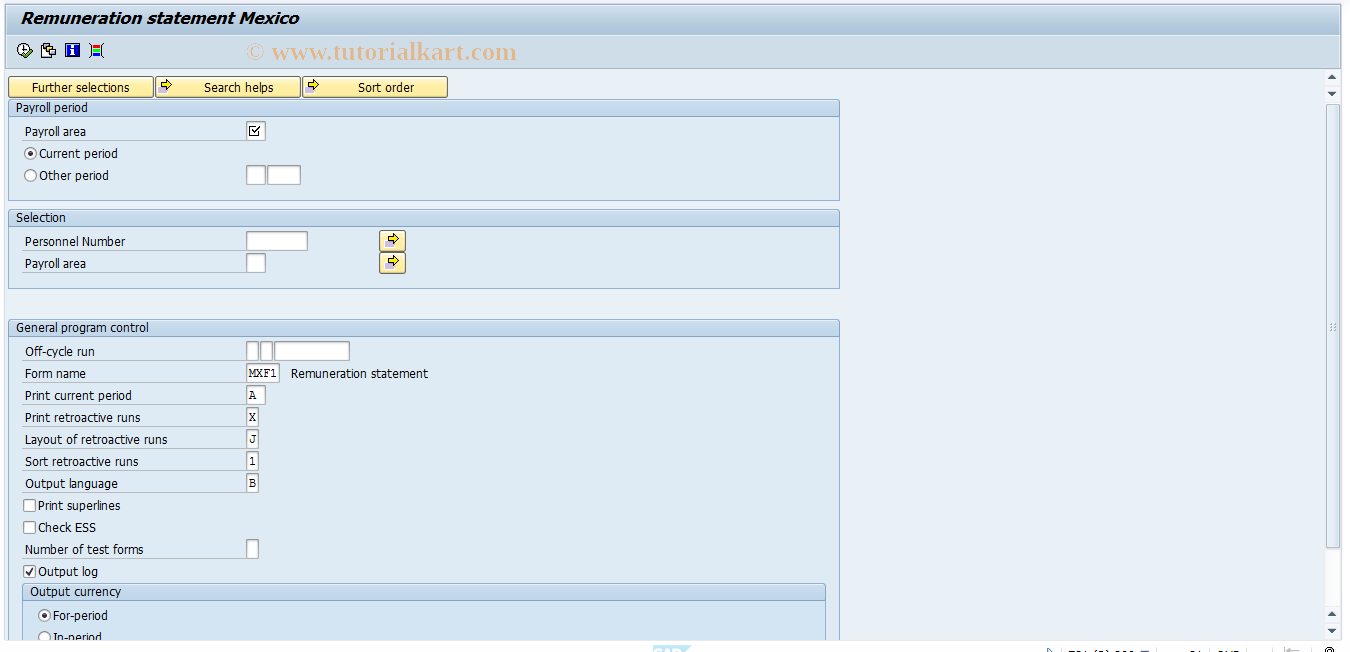 SAP TCode S_AHR_61015984 - Remuneration Statement: Mexico