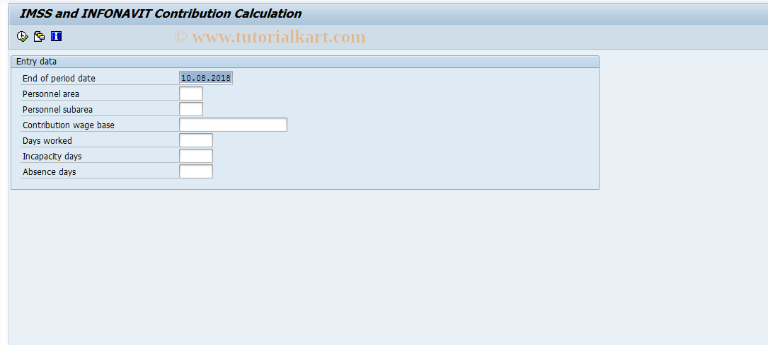 SAP TCode S_AHR_61015998 - IMSS and INFONAVIT Contrib. Calc.