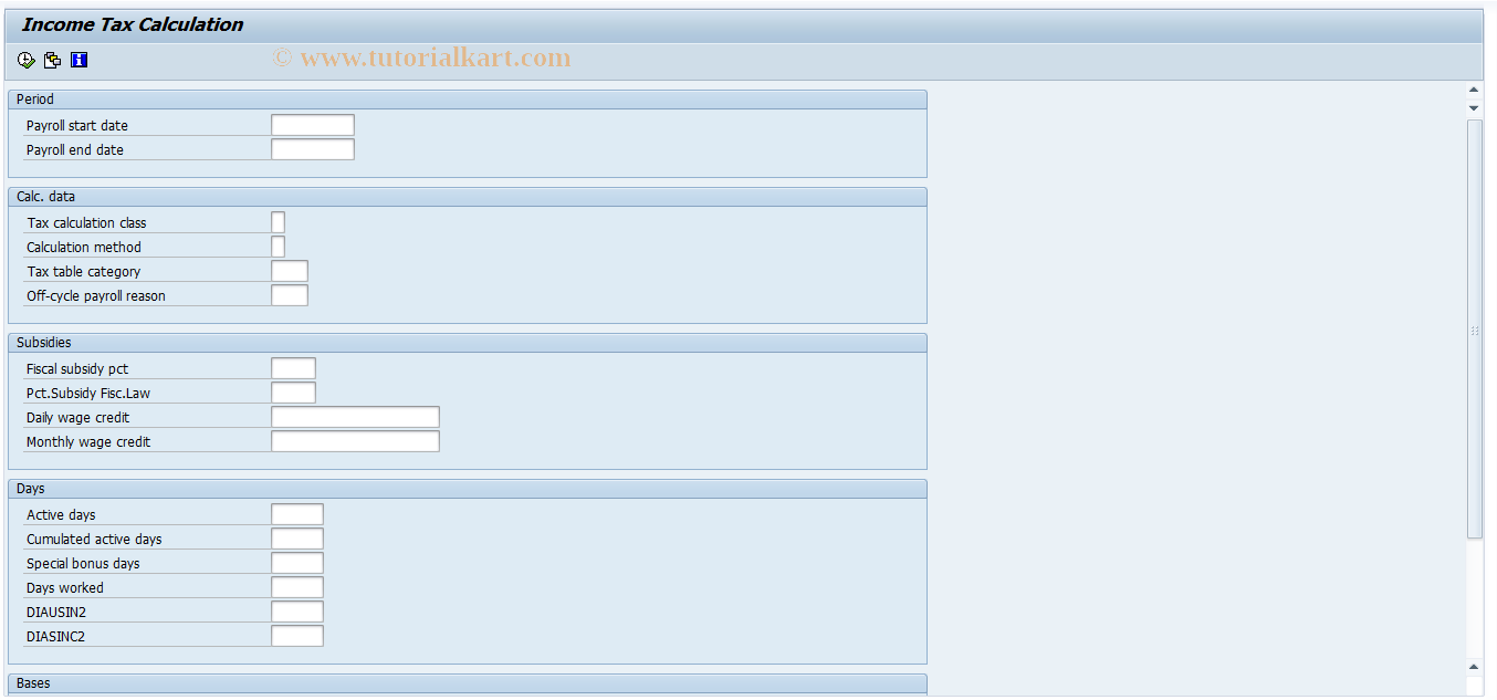 SAP TCode S_AHR_61016006 - Income Tax Calculation