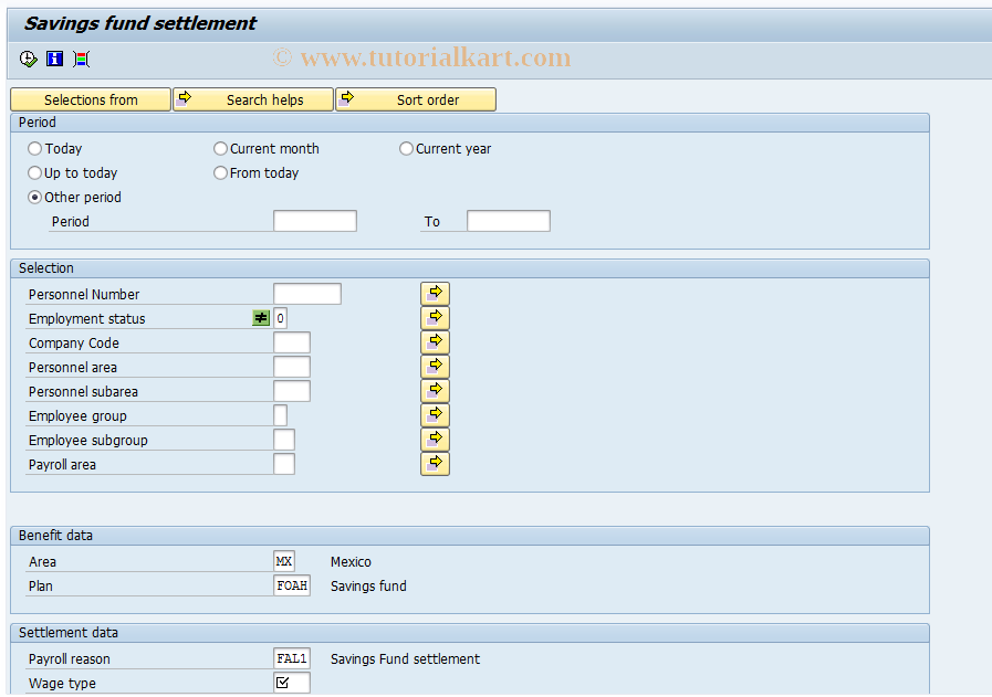 SAP TCode S_AHR_61016012 - HMXCLFA0