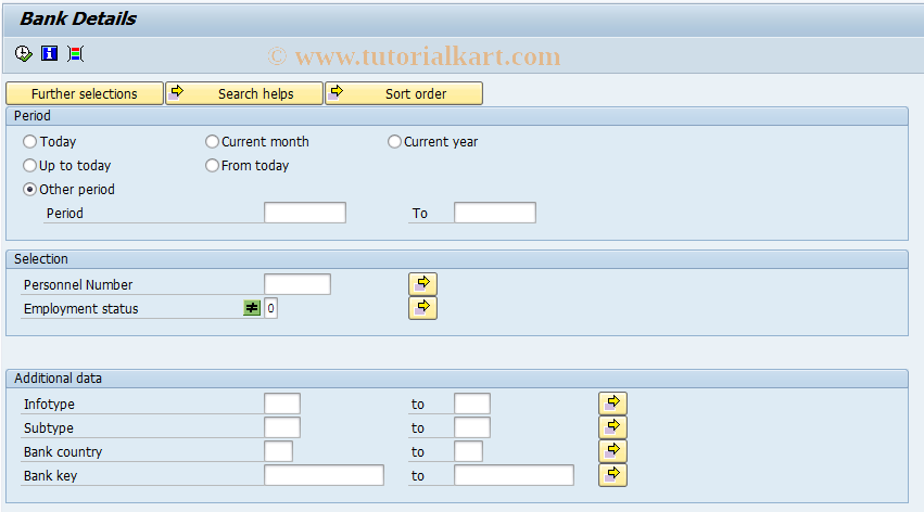 SAP TCode S_AHR_61016028 - Bank Details