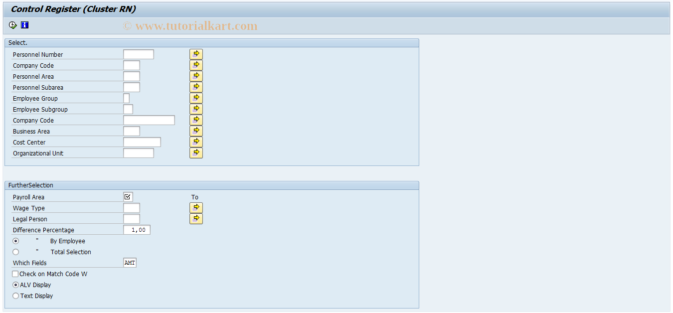 SAP TCode S_AHR_61016036 - Status register (cluster RN) (NL)