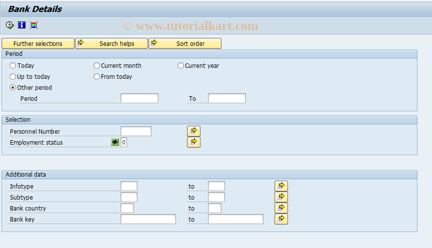 SAP TCode S_AHR_61016062 - Bank Details