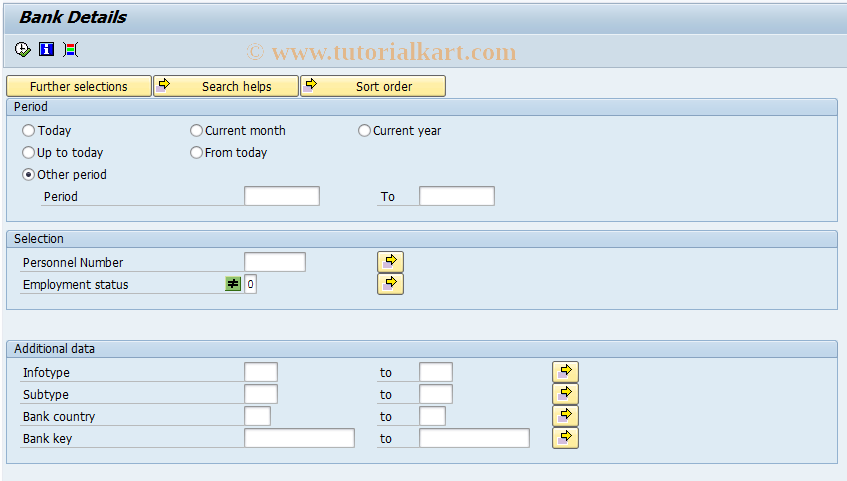 SAP TCode S_AHR_61016072 - Bank Details