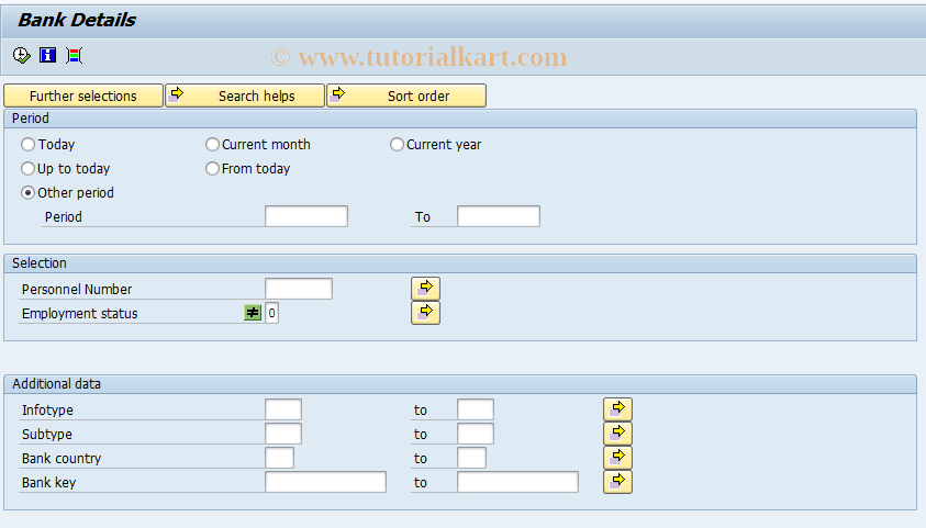 SAP TCode S_AHR_61016082 - Bank Details