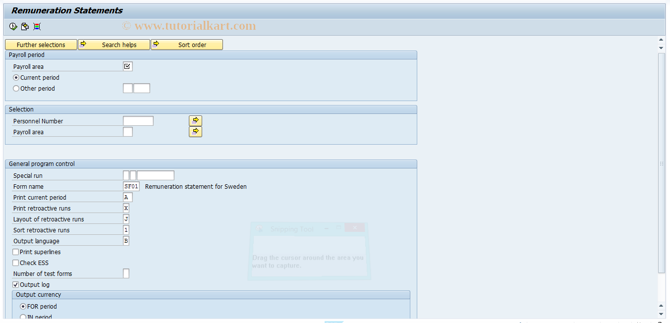 SAP TCode S_AHR_61016083 - Remuneration Statements