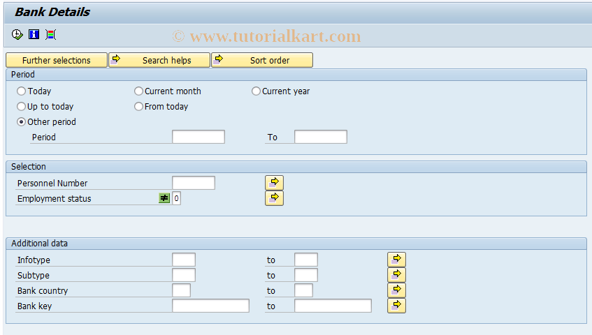 SAP TCode S_AHR_61016104 - Bank Details