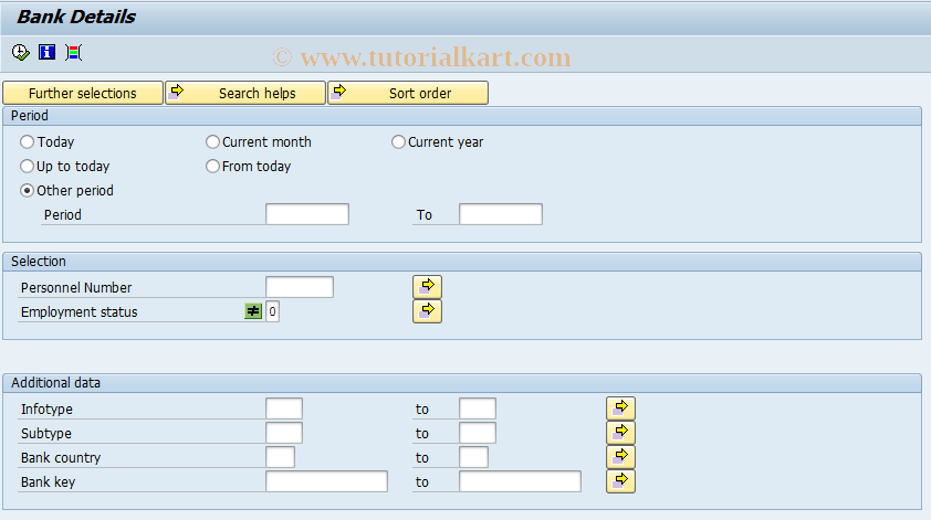 SAP TCode S_AHR_61016120 - Bank Details