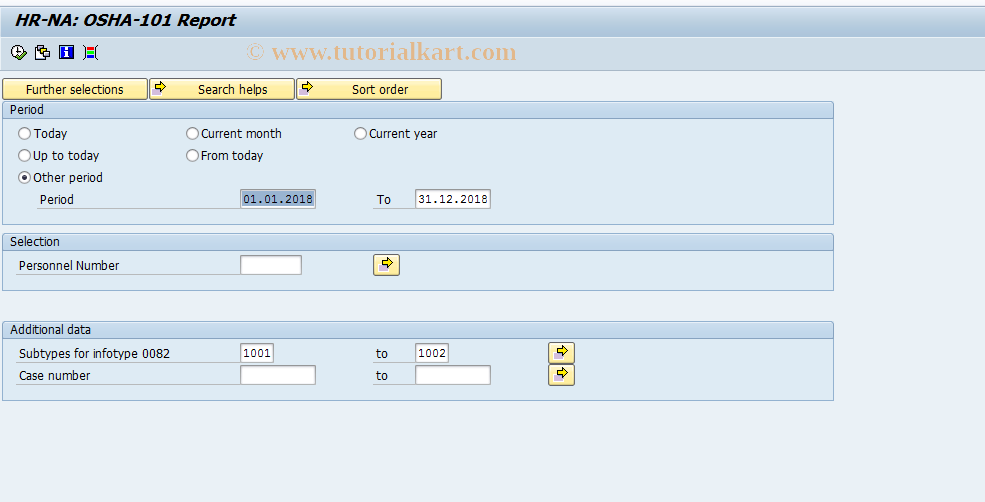 SAP TCode S_AHR_61016131 - HR-NA: OSHA-101 Report