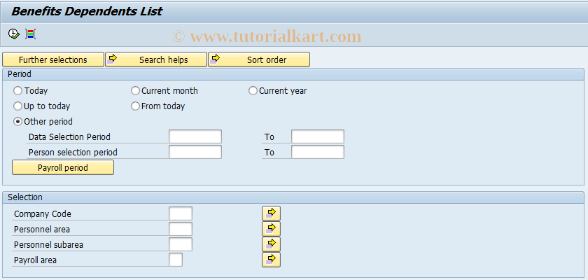 SAP TCode S_AHR_61016140 - Benefits Dependents List