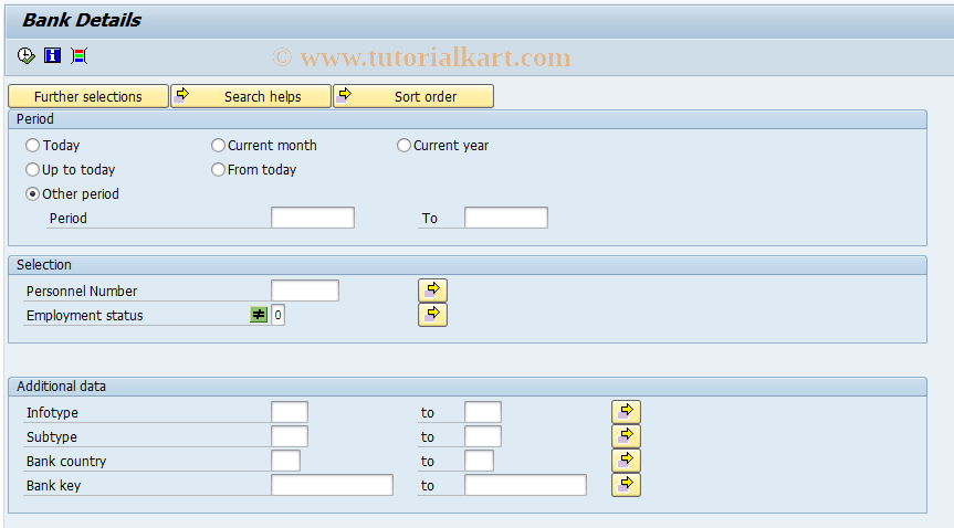 SAP TCode S_AHR_61016145 - Bank Details