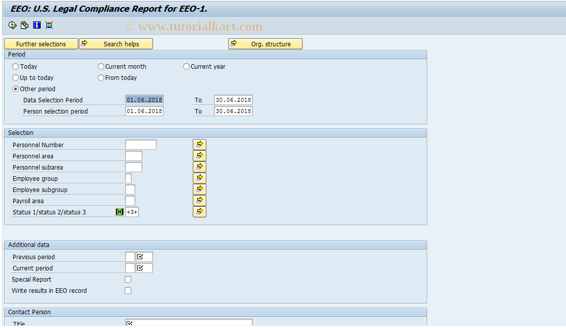 SAP TCode S_AHR_61016152 - EEO-1 report