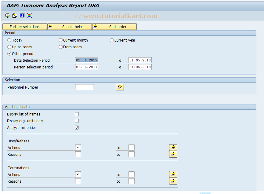 SAP TCode S_AHR_61016154 - AAP: Turnover analysis report