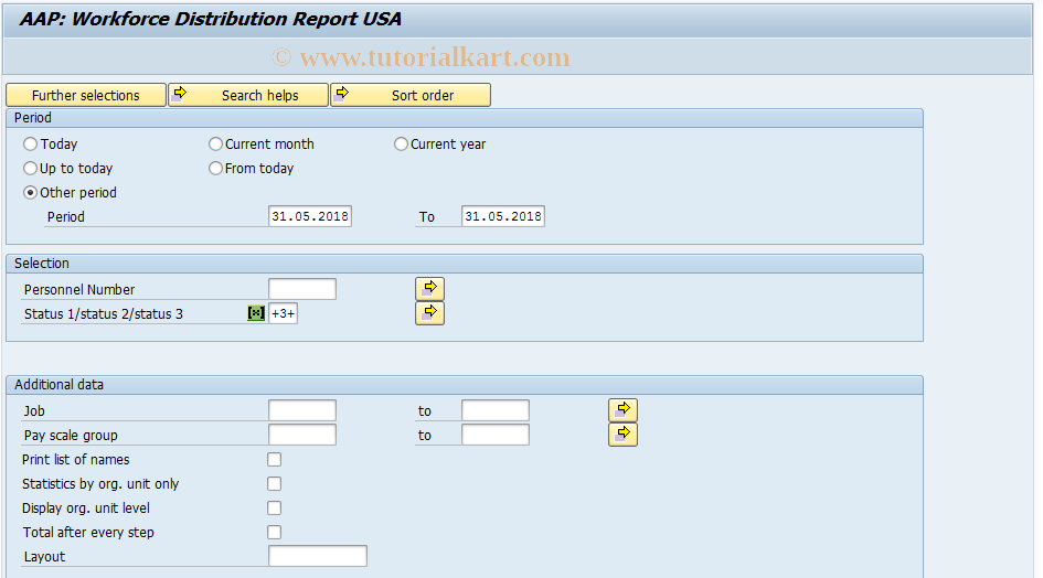 SAP TCode S_AHR_61016155 - AAP: Workforce distribution report