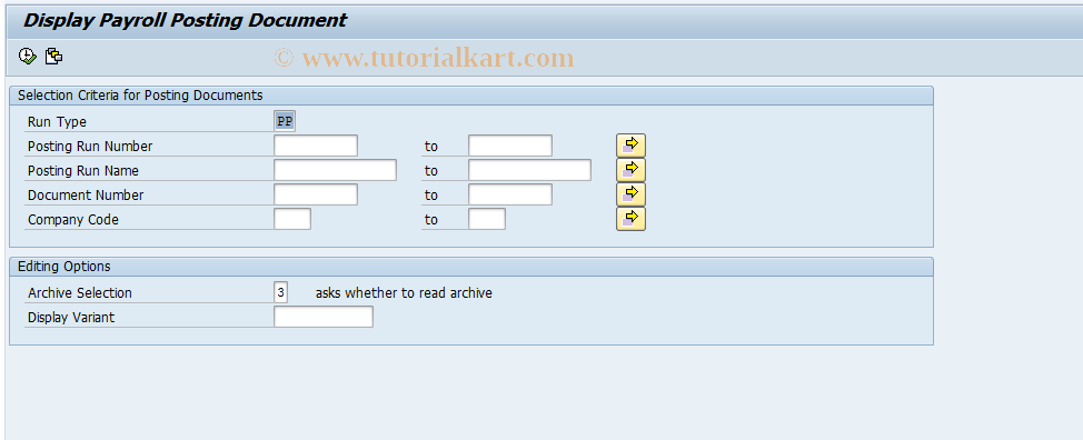 SAP TCode S_AHR_61016163 - Display payroll posting document