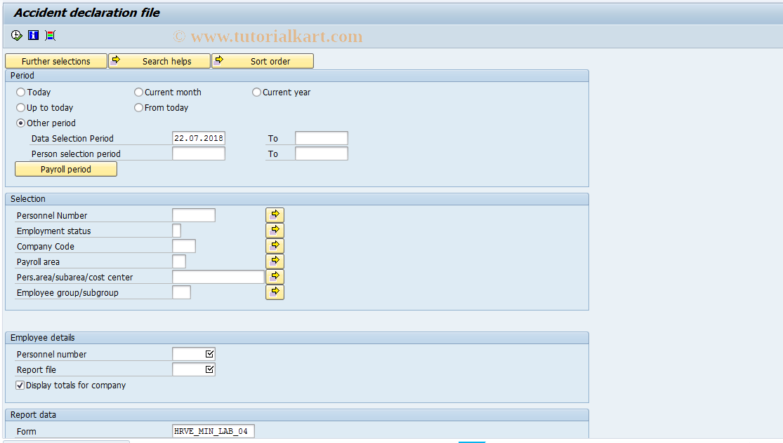 SAP TCode S_AHR_61016182 - HVECADR0