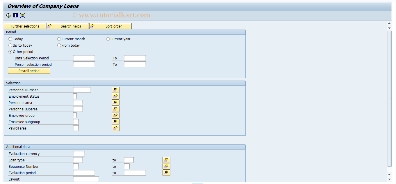 SAP TCode S_AHR_61016197 - Overview of Company Loans