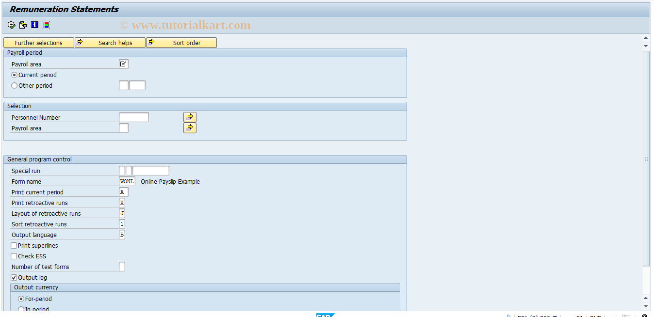 SAP TCode S_AHR_61016202 - Remuneration Statements