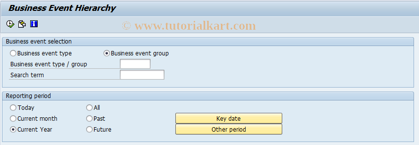 SAP TCode S_AHR_61016217 - Business Event Hierarchy