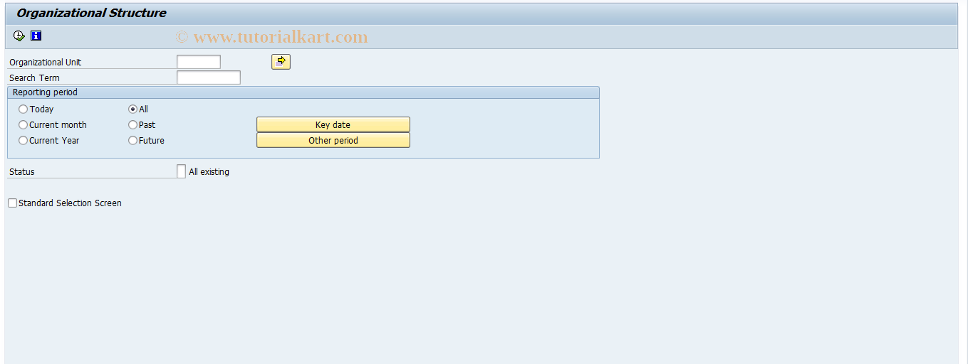 SAP TCode S_AHR_61016228 - Organizational Structure