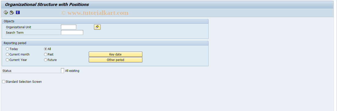 SAP TCode S_AHR_61016229 - Organizational Structure with Positions