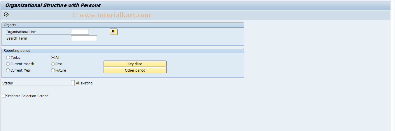 SAP TCode S_AHR_61016230 - Organizational Structure with Persons